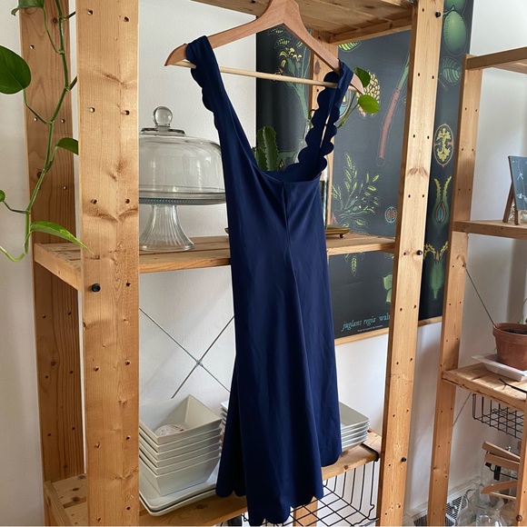 J. Crew Navy Blue Scalloped Scalloped Active Athletic Mini Dress - Picture 5 of 13